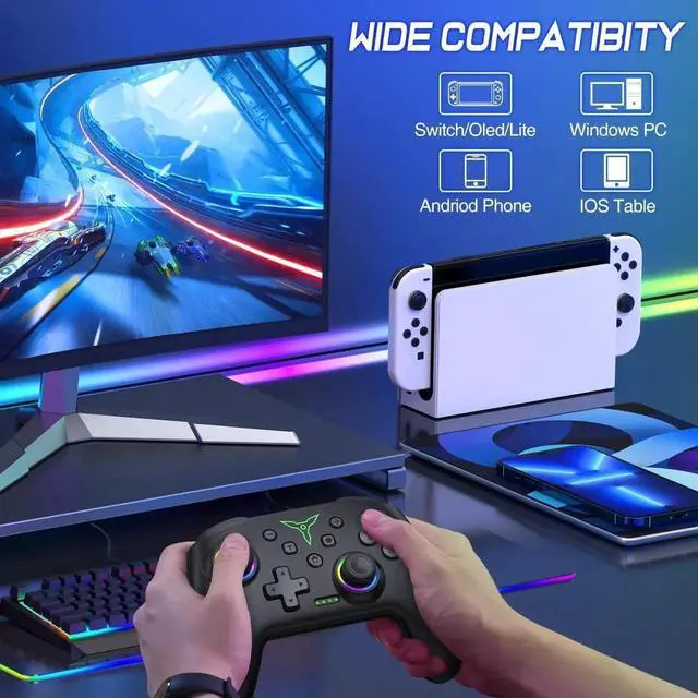 Alt view image 6 of 7 - Pro Wireless Game Controller Gamepad Joystick Remote For Nintendo Switch /OLED