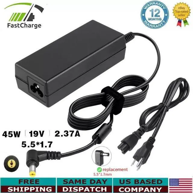 Main image of For Acer Aspire One Laptop Power Supply AC Adapter Charger Cord 19V 2.37A 45W