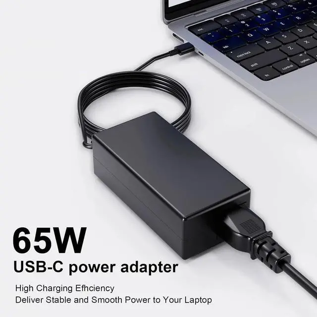 Alt view image 2 of 7 - For Lenovo 65W Charger USB-C Power AC Adapter ThinkPad T14 T14s T490s T15 Laptop
