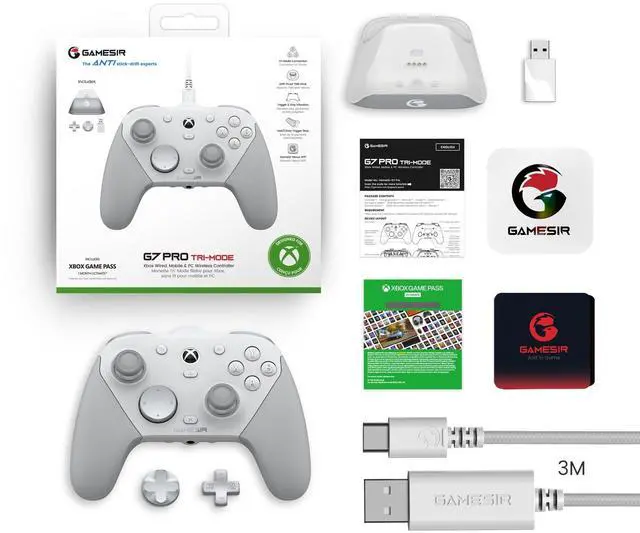 Alt view image 7 of 7 - SOEWIOU   Wired Controller for Xbox Series X|S, Xbox One, Wireless Gamepad for PC&Android with TMR Sticks, Hall Effect Analog Triggers, 1000Hz Polling Rate, 3.5mm Audio Jack - White
