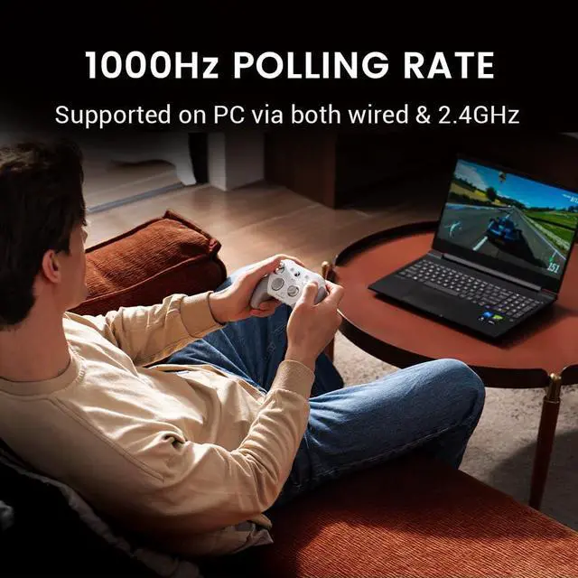 Alt view image 4 of 7 - SOEWIOU   Wired Controller for Xbox Series X|S, Xbox One, Wireless Gamepad for PC&Android with TMR Sticks, Hall Effect Analog Triggers, 1000Hz Polling Rate, 3.5mm Audio Jack - White