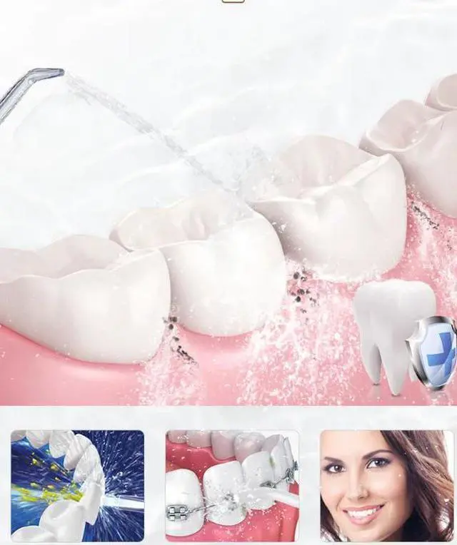 Alt view image 2 of 5 - SOEWIOU Portable Water Flosser 310 ml, USB-C Rechargeable Oral Irrigator with LCD, 3 Modes 4 Jet Tips, IPX7 Waterproof Travel Water Pick, Teeth/Braces/Implant Clean, Collapsible 210-310 ml Tank,