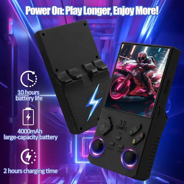 Alt view image 4 of 7 - SOEWIOU 2025Newly Upgraded V40 MAX Retro Handheld Game Console with 256G Built-in 20000+Classic Games,4.0Inch 4K HD IPS Screen Open Source Linux System,4000mAh Battery