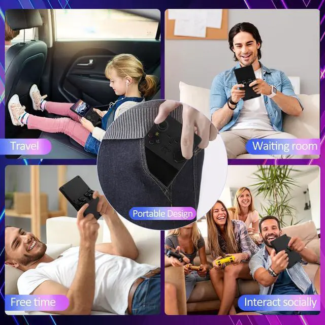 Alt view image 7 of 7 - SOEWIOU 2025Newly Upgraded V40 MAX Retro Handheld Game Console with 256G Built-in 20000+Classic Games,4.0Inch 4K HD IPS Screen Open Source Linux System,4000mAh Battery