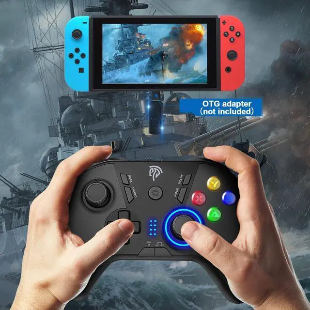 Alt view image 5 of 7 - SOEWIOU  Wireless Gaming Controller for Windows PC/Steam Deck/PS3/Android TV BOX, Dual Vibrate Plug and Play Gamepad Joystick with 4 Customized Keys,Battery Up to 14 Hours, Work for Nintendo Switch