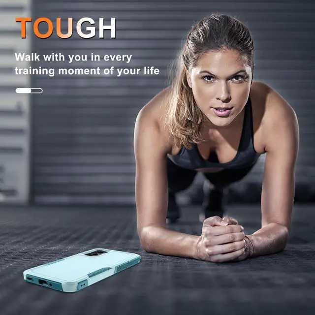 Alt view image 6 of 7 - SOEWIOU  Case for Samsung Galaxy A16 5G, Full Body Heavy Duty Rugged Shockproof Protective Phone Cover with Lanyard Strap, Tempered Glass Screen Protector and Camera Lens Cover, Mint Green