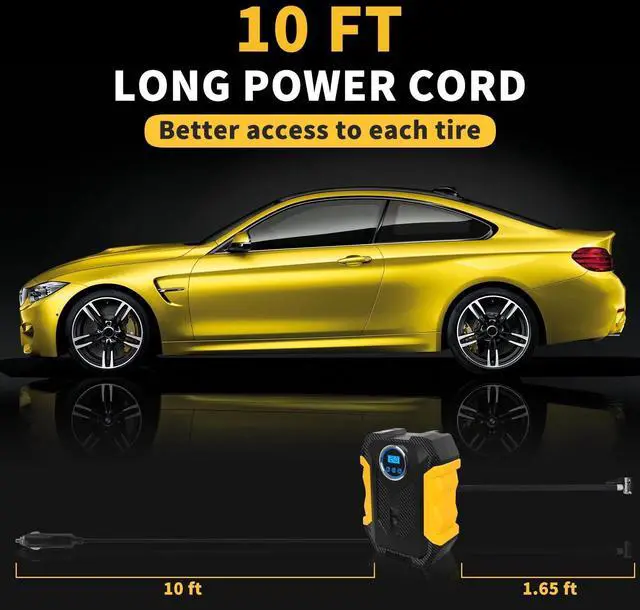 Alt view image 5 of 7 - SOEWIOU 12V DC Tire Inflator, 150PSI Auto Shut-off Air Pump for Car, Portable Tires Air Compressor with LED Light