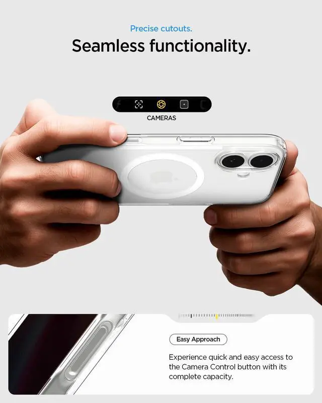 Alt view image 6 of 7 - SOEWIOU  for iPhone 17 Case, Ultra Hybrid MagFit [TPU Covered Camera Control] [Anti-Yellowing] [Compatible with Magsafe] - Clear