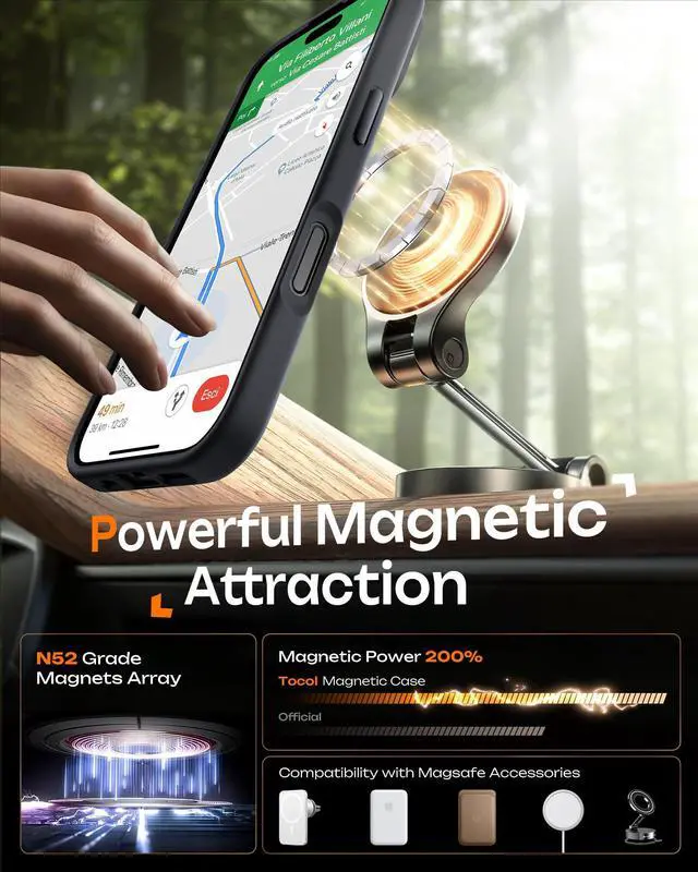 Alt view image 4 of 6 - SOEWIOU for iPhone 17 Case, Compatible with Magsafe, Full Camera Protection, Built-in Magnetic Ring, Drop Protection, Translucent Matte Phone Case for iPhone 17 6.3 inch (Black)