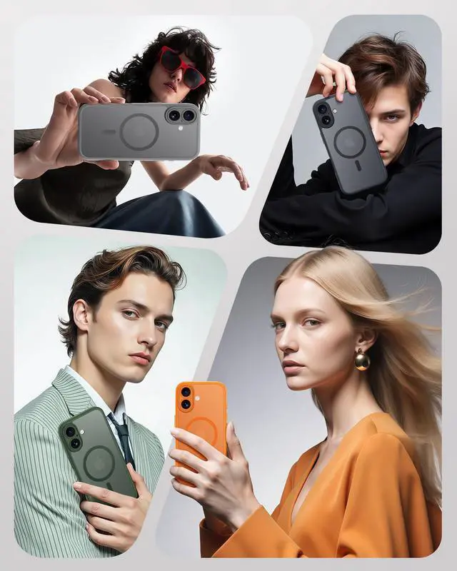 Alt view image 6 of 6 - SOEWIOU for iPhone 17 Case, Compatible with Magsafe, Full Camera Protection, Built-in Magnetic Ring, Drop Protection, Translucent Matte Phone Case for iPhone 17 6.3 inch (Black)