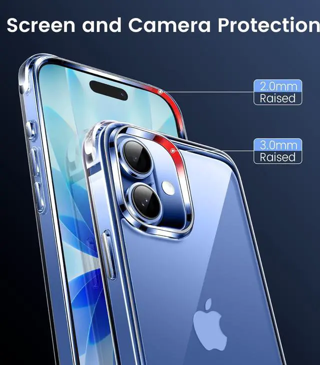 Alt view image 4 of 6 - SOEWIOU Compatible with iPhone 17 Case Clear [Not-Yellowing] [Military-Grade Drop Protection] Shockproof Protective Phone Bumper 6.3 inch