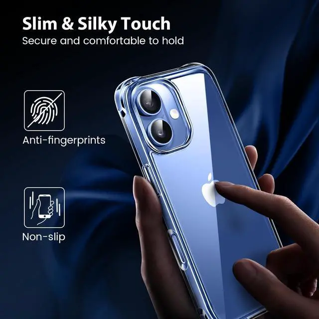 Alt view image 6 of 6 - SOEWIOU Compatible with iPhone 17 Case Clear [Not-Yellowing] [Military-Grade Drop Protection] Shockproof Protective Phone Bumper 6.3 inch