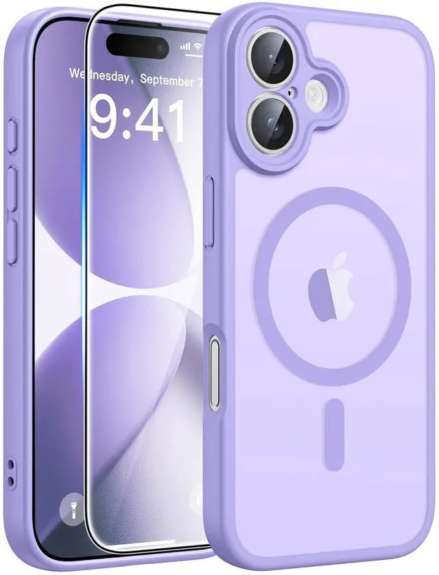 Main image of SOEWIOU for iPhone 17 Case: [Compatible with Magsafe] Translucent Matte Cases with [Full Camera Protection] [Screen Protector] Military Grade Shockproof Protective Phone Cover - Light Purple (6.3inch)