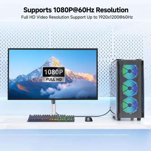 Alt view image 3 of 7 - SOEWIOU  VGA Cable with Ferrites - 10ft, VGA Cord for Computer Monitor, Monitor Cable Male to Male