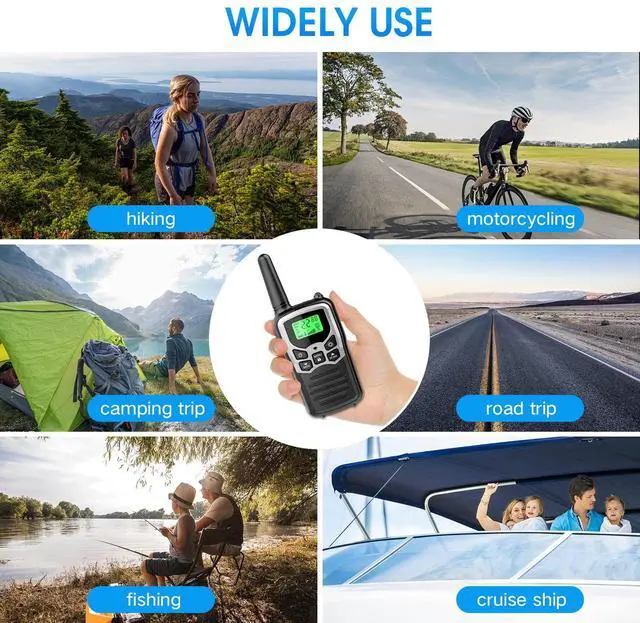 Alt view image 6 of 6 - SOEWIOU Walkie Talkies,Long Range Walkie Talkies for Adults Two-Way Radios with 22 Channels FRS VOX Scan LCD Display with LED Flashlight for Field, Survival Biking Hiking Camping 2 Pack (Silver A)