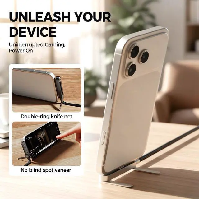 Alt view image 3 of 5 - 240W Braided Fast Charge Cable with Built-in Phone Stand, 2026 New Foldable Durable USB-C Cord 90 Degree USB C Cable Right Angle Multi-Functional Charger Cord, Type-C to Type-C (3 PCS)