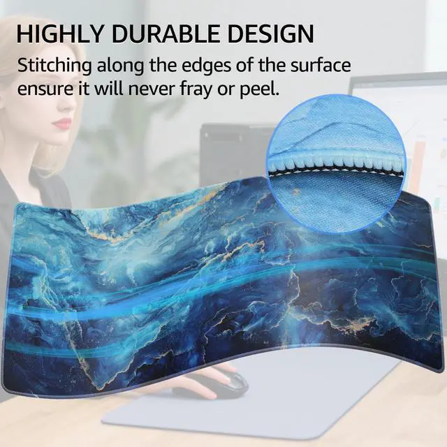 Alt view image 4 of 5 - RGB Extended Gaming Mouse Pad 31.5 x 15.7 Inch Desk Mat with Stitched Edges, Micro-Weave Surface, Non-Slip Rubber Base - OEM