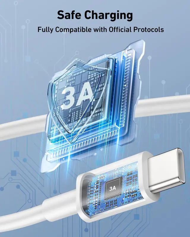 Alt view image 5 of 7 - Car Carplay Cable for iPhone 17/17 Pro/Air/16e/16/15 Pro Max/Plus Cable, 2Pack USB A to USB C for CarPlay USBC Cord, iPad, Galaxy, Pixel, Android Accessories Charging Wire Type-C Car Charger Cord 3FT