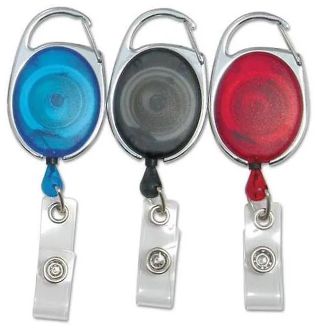 Alt view image 2 of 7 - SOEWIOU Baumgartens Clip ID Badge Reels Oval 30" 3/PK AST 68769