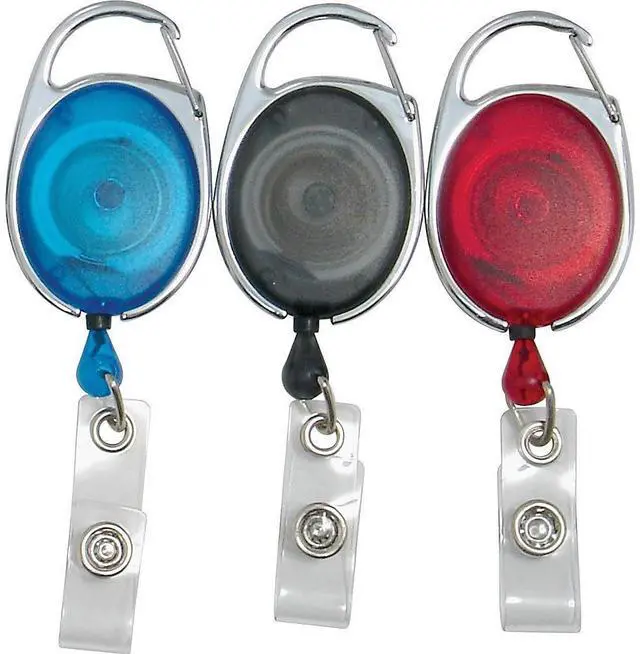 Alt view image 3 of 7 - SOEWIOU Baumgartens Clip ID Badge Reels Oval 30" 3/PK AST 68769