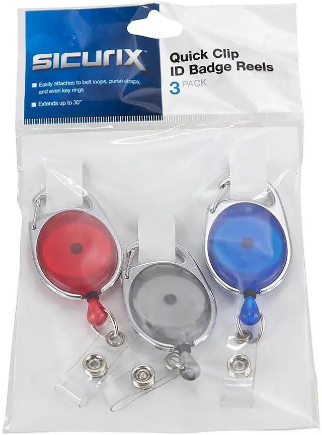 Alt view image 6 of 7 - SOEWIOU Baumgartens Clip ID Badge Reels Oval 30" 3/PK AST 68769