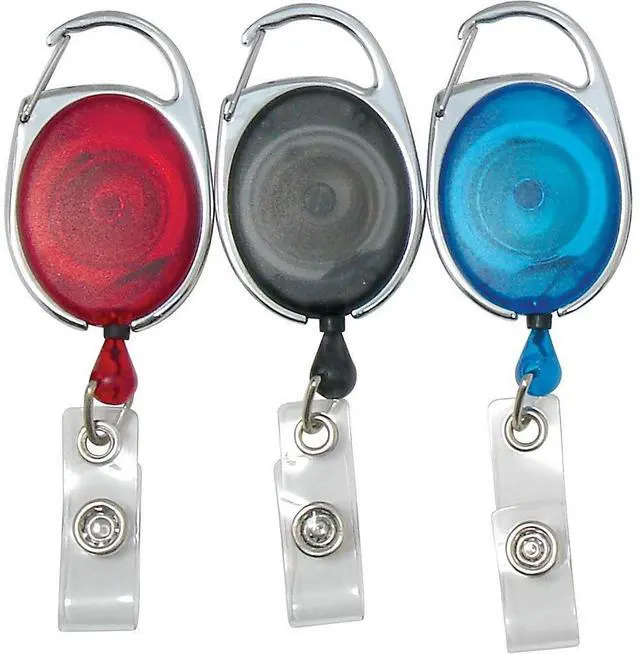 Alt view image 7 of 7 - SOEWIOU Baumgartens Clip ID Badge Reels Oval 30" 3/PK AST 68769