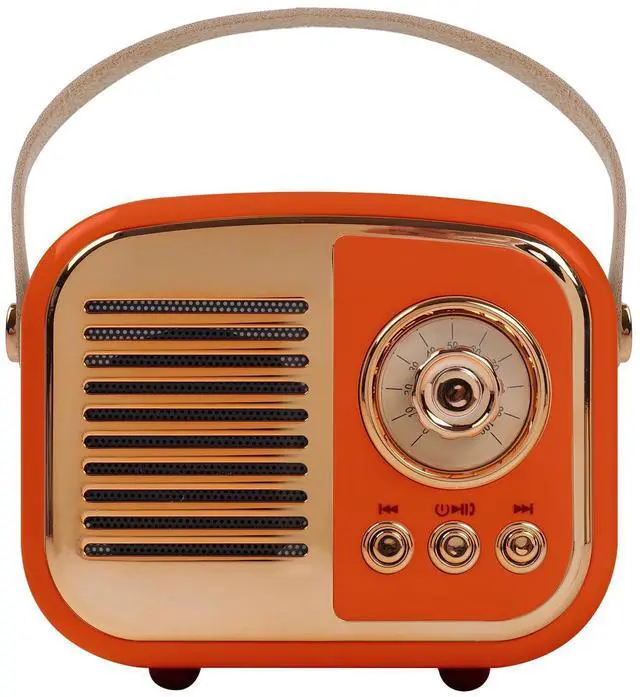 Main image of Aresrora Retro Bluetooth Speaker, Vintage Wireless Speaker,Portable Mini Radio Old Fashion Style for Room Decor Kitchen Desk Bedroom Office,Supports TWS Pairing for iPhone,Android Devices (Orange)