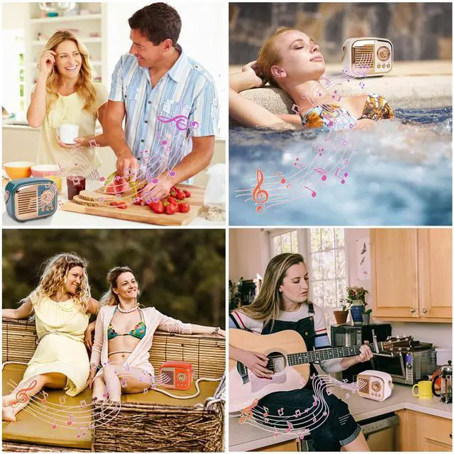 Alt view image 2 of 7 - Aresrora Retro Bluetooth Speaker, Vintage Wireless Speaker,Portable Mini Radio Old Fashion Style for Room Decor Kitchen Desk Bedroom Office,Supports TWS Pairing for iPhone,Android Devices (Orange)