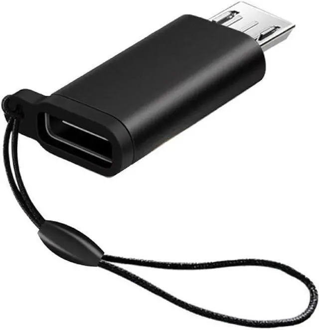 Main image of SOEWIOU GANPUB Black Type C Female to Micro USB Male Converter Support Charging and Data Sync to Micro USB Adapter Connector with Lanyard USB to Micro Adapter,Cables and Adapters