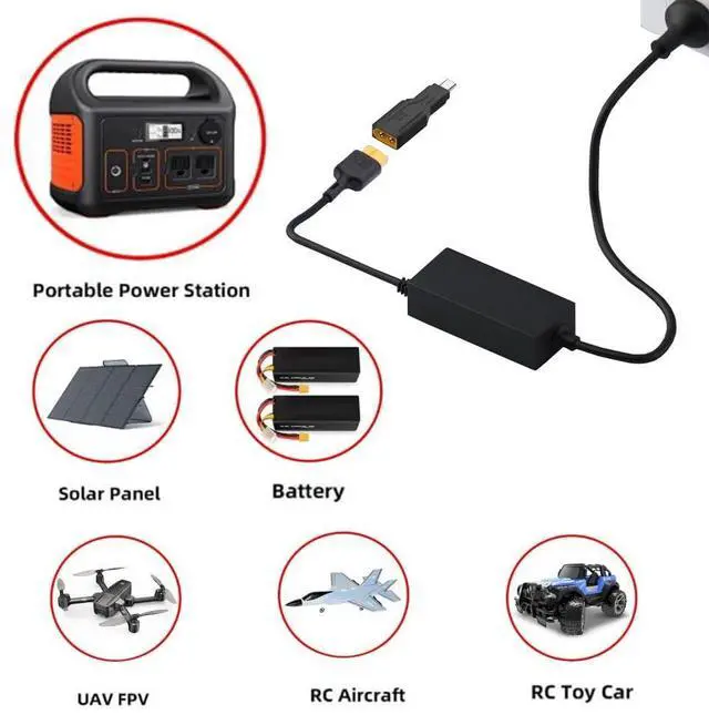 Alt view image 5 of 5 - SOEWIOU 2Pcs XT60 Male to Type C Male Adapter USB C to XT60 Connector Connection USB C Cable USB C Charger Suitable for Laptop, Model, Energy Storage Power Supply, Cell Phone, Monitor Power Supply