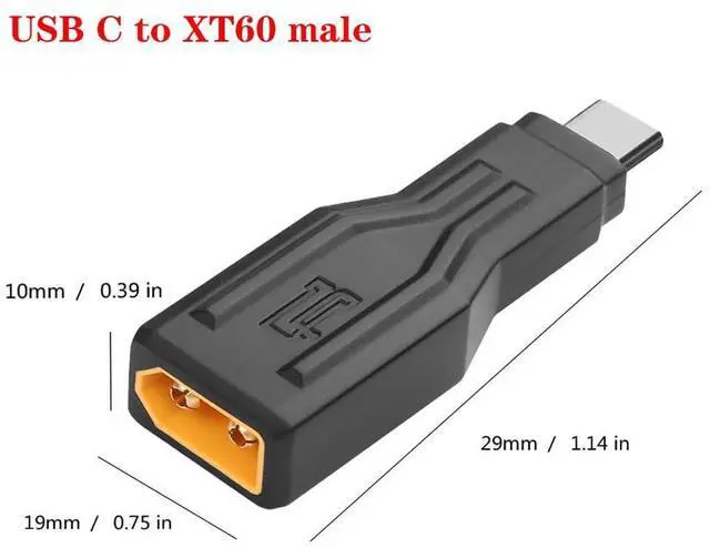 Alt view image 2 of 5 - SOEWIOU 2Pcs XT60 Male to Type C Male Adapter USB C to XT60 Connector Connection USB C Cable USB C Charger Suitable for Laptop, Model, Energy Storage Power Supply, Cell Phone, Monitor Power Supply