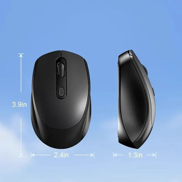 Alt view image 6 of 6 - Wireless Mouse, 2.4GHz with USB Mini Receiver & BT 5.2, Silent Computer Mouse, 1600 DPI Optical Tracking, Compatible with Windows, Chromebook, Mac, Laptop, Tablets, Pink (Batteries not Included)