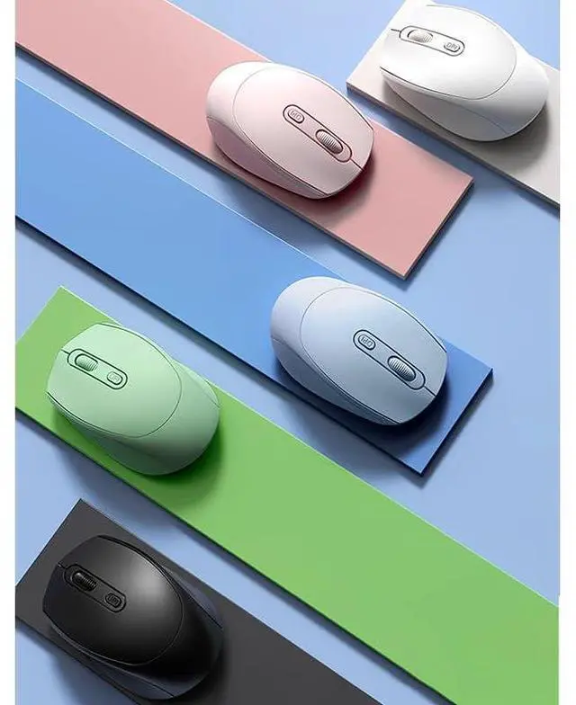 Alt view image 5 of 6 - Wireless Mouse, 2.4GHz with USB Mini Receiver & BT 5.2, Silent Computer Mouse, 1600 DPI Optical Tracking, Compatible with Windows, Chromebook, Mac, Laptop, Tablets, Pink (Batteries not Included)