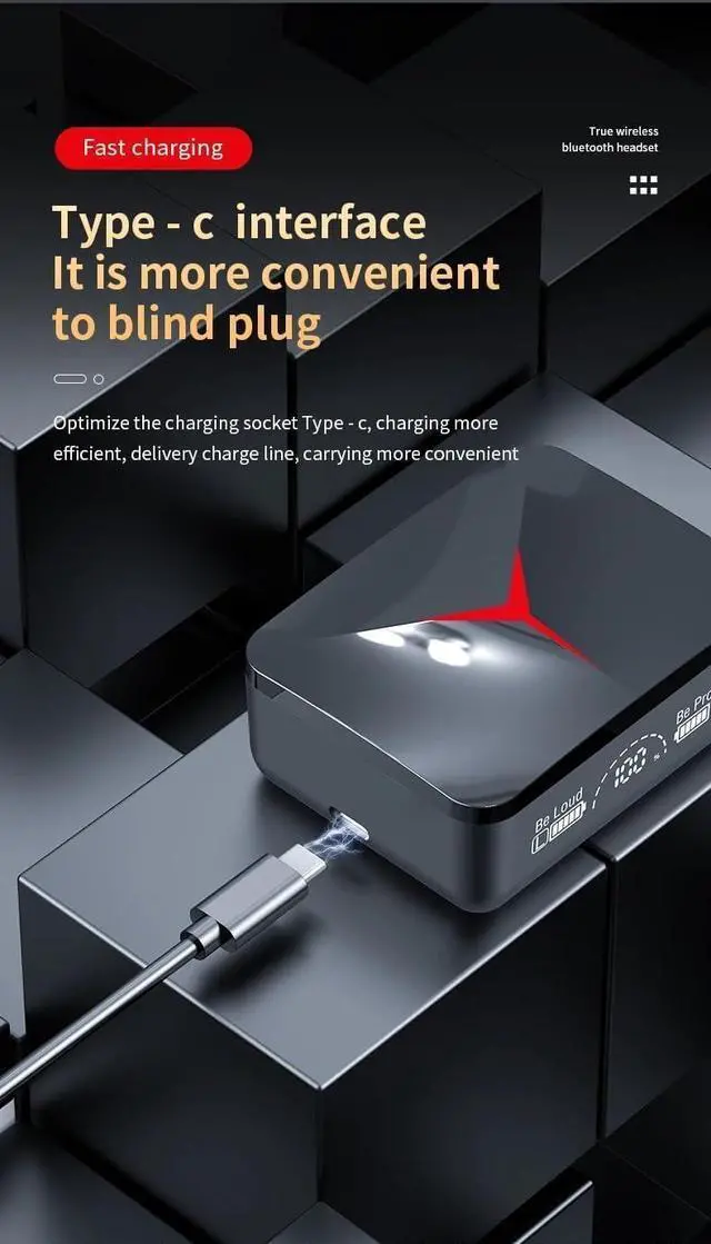 Alt view image 4 of 7 - SOEWIOU Wireless Earbuds with Noise Canceling Mic, Bluetooth 5.3, Waterproof, Touch Control, LED Display, Gaming Headset, HD Call, Voice Assistant, HiFi Stereo Sound, 150 H, Wireless Earphone,, Black