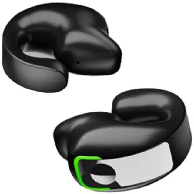 Main image of SOEWIOU Open Ear Headphones, 1Pcs Over Ear Clip Earbuds, Single Ear Bone Conduction Bluetooth 5.3 Headphone with IPX4, for Sports Running, Workout (Black)