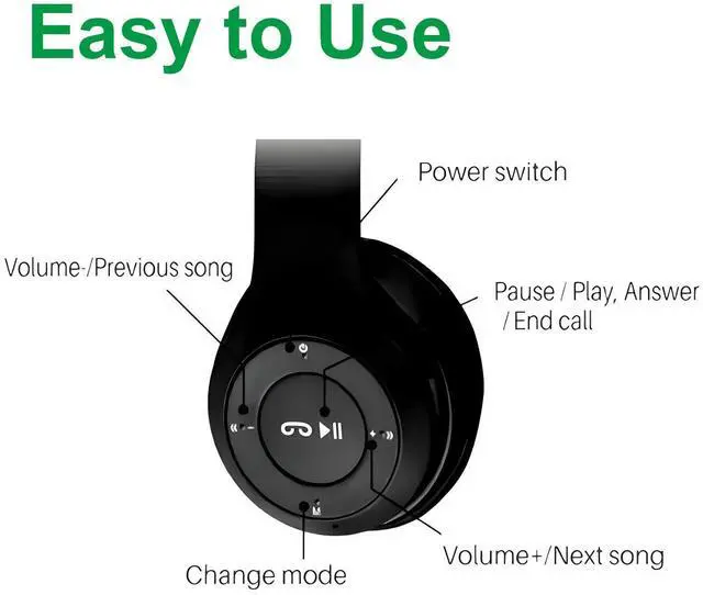 Alt view image 5 of 7 - Upgraded Hybrid Noise Cancelling Headphones Over Ear with Transparent Modes Wireless Bluetooth with Mic Soft-Earpads Hi-Fi Audio Deep Bass Comfortable Fit Long Playtime for Home Office Travel Black