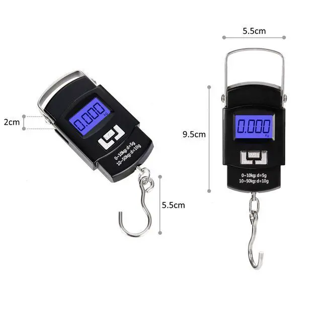 Alt view image 2 of 7 - SOEWIOU Portable Luggage Scale 50kg/110lb Electronic Digital Suitcase Weight Scale Travel Bag Hanging Weighing Scale