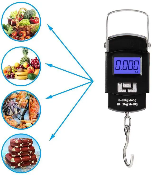 Alt view image 3 of 7 - SOEWIOU Portable Luggage Scale 50kg/110lb Electronic Digital Suitcase Weight Scale Travel Bag Hanging Weighing Scale