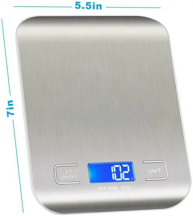 Alt view image 6 of 14 - SOEWIOU Food Scale, Kitchen Scale, Weight Scale Grams and Ounces for Weight Loss, Baking, Cooking, Keto and Meal Prep, LCD Display, 304 Stainless Steel