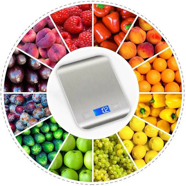 Alt view image 7 of 14 - SOEWIOU Food Scale, Kitchen Scale, Weight Scale Grams and Ounces for Weight Loss, Baking, Cooking, Keto and Meal Prep, LCD Display, 304 Stainless Steel