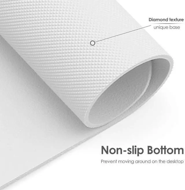 Alt view image 5 of 7 - SOEWIOU ProElife Mouse Pad 9.4'' x 7.8'' Slim Mat for Computer Laptop Accessories, Waterproof PU Leather Mouse Pad with Anti-Slip Base Rectangle Mousepad for Home Office School Mouse (White)