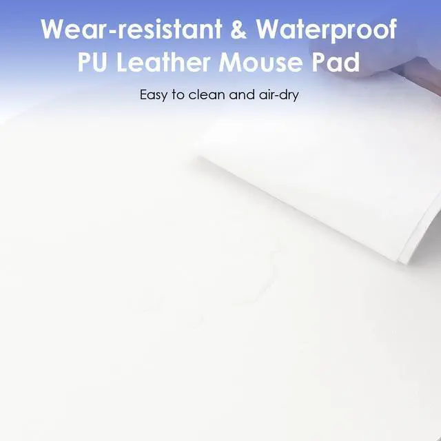 Alt view image 6 of 7 - SOEWIOU ProElife Mouse Pad 9.4'' x 7.8'' Slim Mat for Computer Laptop Accessories, Waterproof PU Leather Mouse Pad with Anti-Slip Base Rectangle Mousepad for Home Office School Mouse (White)