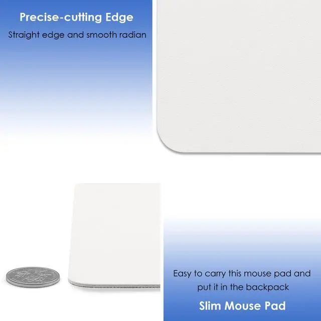 Alt view image 7 of 7 - SOEWIOU ProElife Mouse Pad 9.4'' x 7.8'' Slim Mat for Computer Laptop Accessories, Waterproof PU Leather Mouse Pad with Anti-Slip Base Rectangle Mousepad for Home Office School Mouse (White)