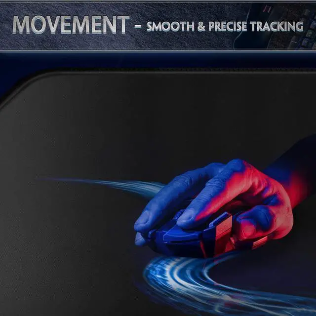 Alt view image 4 of 7 - SOEWIOU Gaming Mouse Pad 12x10x1/8 in. Delicate Stitched Edges & Non-Slip Natural Rubber Base, Premium-Textured & Waterproof Mousepad, Mouse Mat for Computer, Laptop, PC, Office & Home, Black