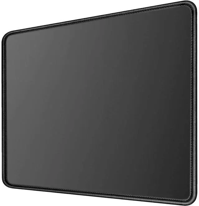 Main image of SOEWIOU Large Gaming Mouse Pad with Stitched Edges, Premium Leather Surface, Black