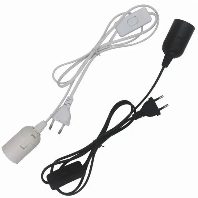 Alt view image 6 of 7 - SOEWIOU 2 Pcs E26/E27 LED Light Socket with 5.9FT Extension Cord, On/Off Switch, US AC Power Plugs for Pendant Lighting Bulb Lamp - Kitchen, Bedroom (Black)