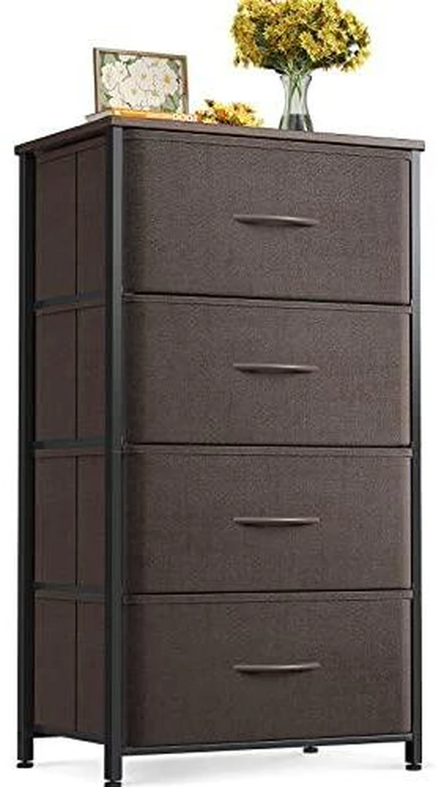Main image of ODK Small Dresser for Bedroom with 4 Storage Drawers, Brown
