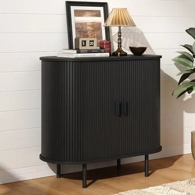 Main image of ONBRILL 31.5" Sideboard Buffet Cabinet with Storage, Storage Cabinet with Sliding Door & Adjustable Shelf, Modern Accent Coffee Bar Console Table for Kitchen, Entryway, Black