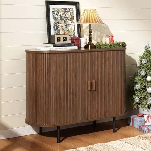 Main image of ONBRILL 40" Sideboard Buffet Cabinet with Storage, Storage Cabinet with Sliding Door & Adjustable Shelf, Modern Accent Coffee Bar Console Table for Kitchen, Entryway, Walnut