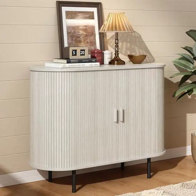 Main image of ONBRILL 40" Sideboard Buffet Cabinet with Storage, Storage Cabinet with Sliding Door & Adjustable Shelf, Modern Accent Coffee Bar Console Table for Kitchen, Entryway, Natural White